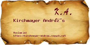 Kirchmayer András névjegykártya
